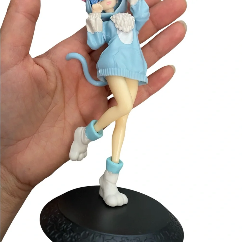 Ram from Re:Zero starting life in another world Cat girl in a blue pajama statue